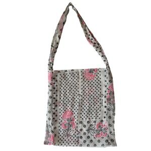 Free People Floral Polka Dot Stars Cotton‎ Canvas Tote Bag Shopper